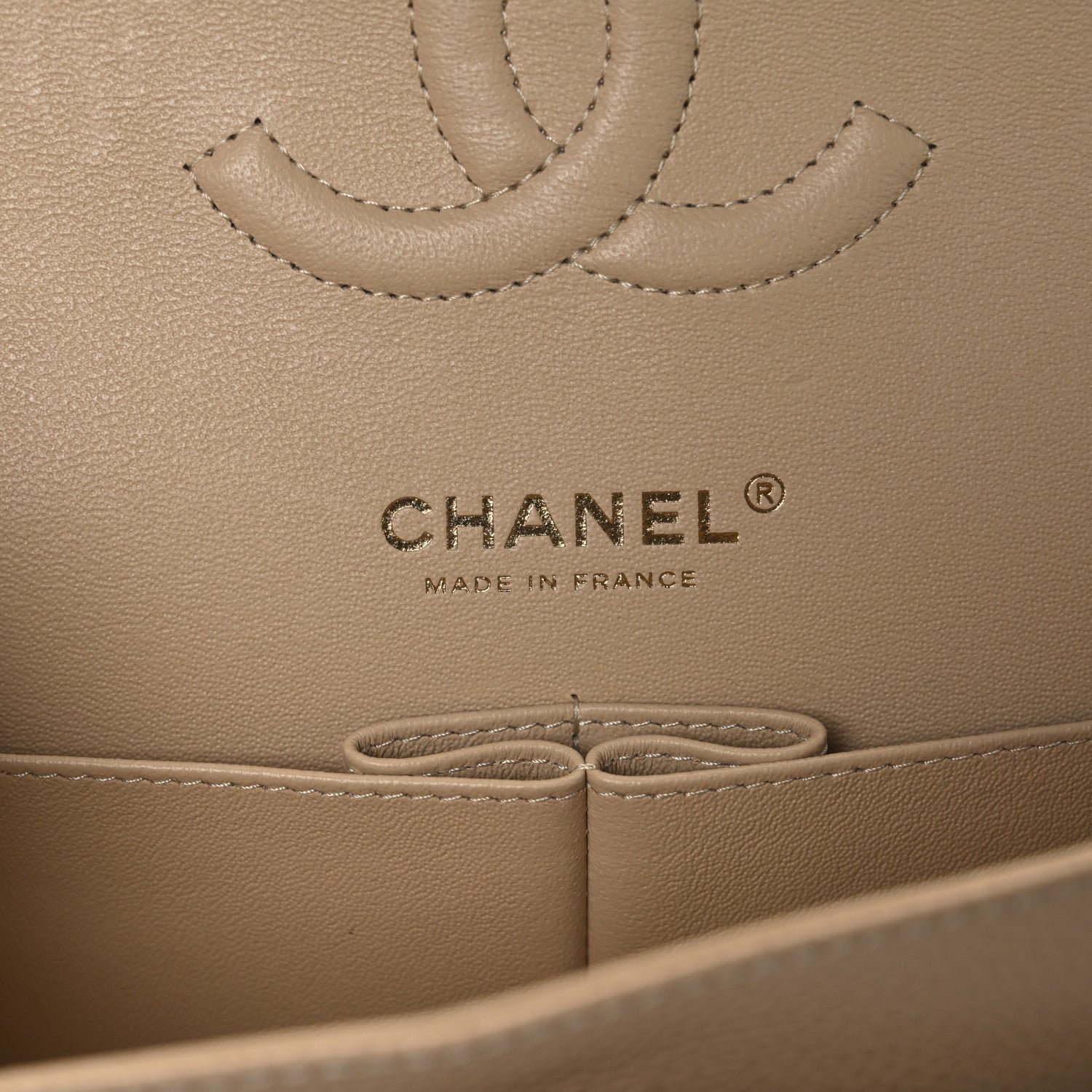 Chanel Caviar Quilted Medium Double Flap Beige 6 of 10