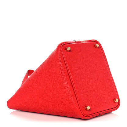 Hermes Taurillon Maurice Picotin Lock 18 PM Rouge de Coeur 3 of 9