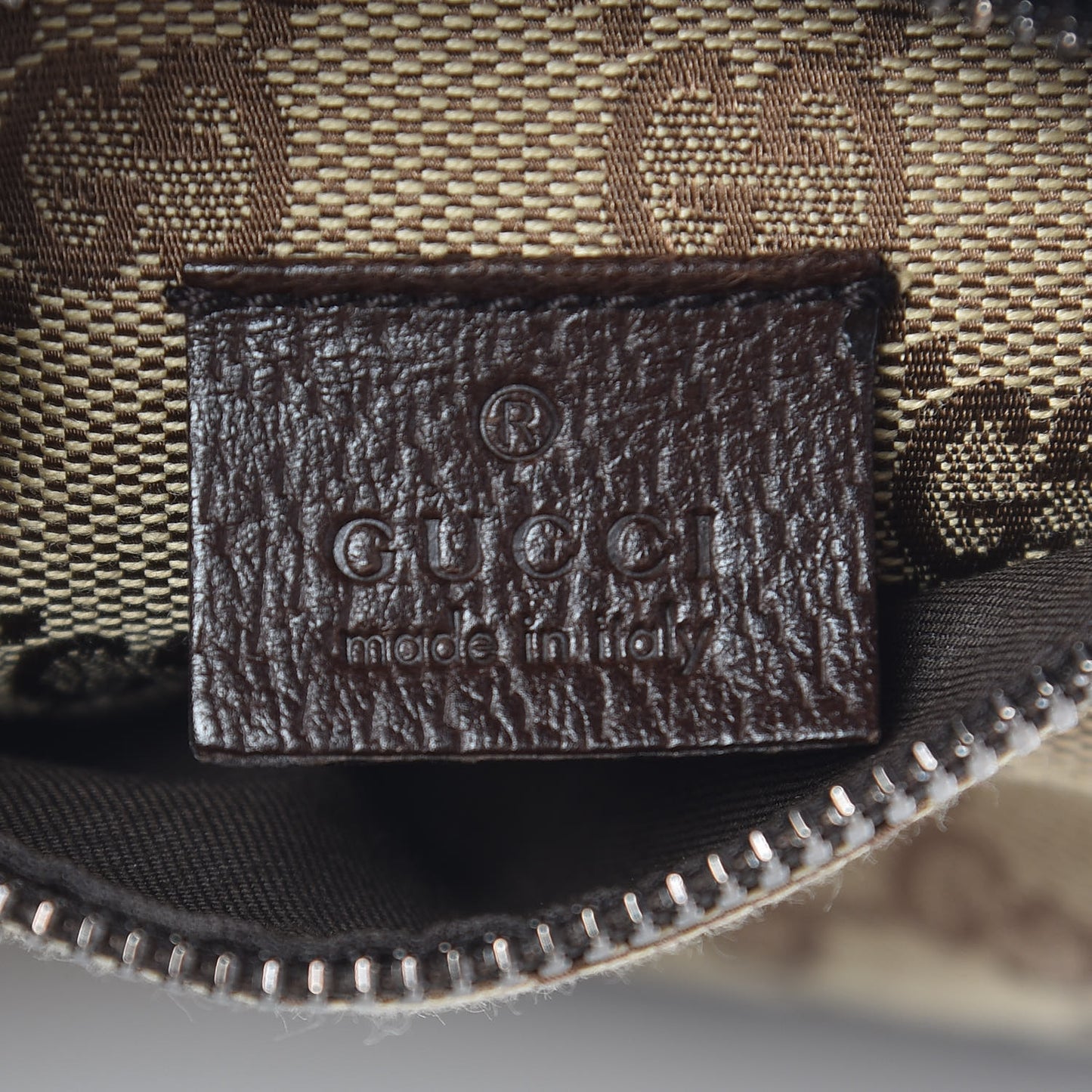 GG Monogram Double Pocket Belt Bag Dark Brown