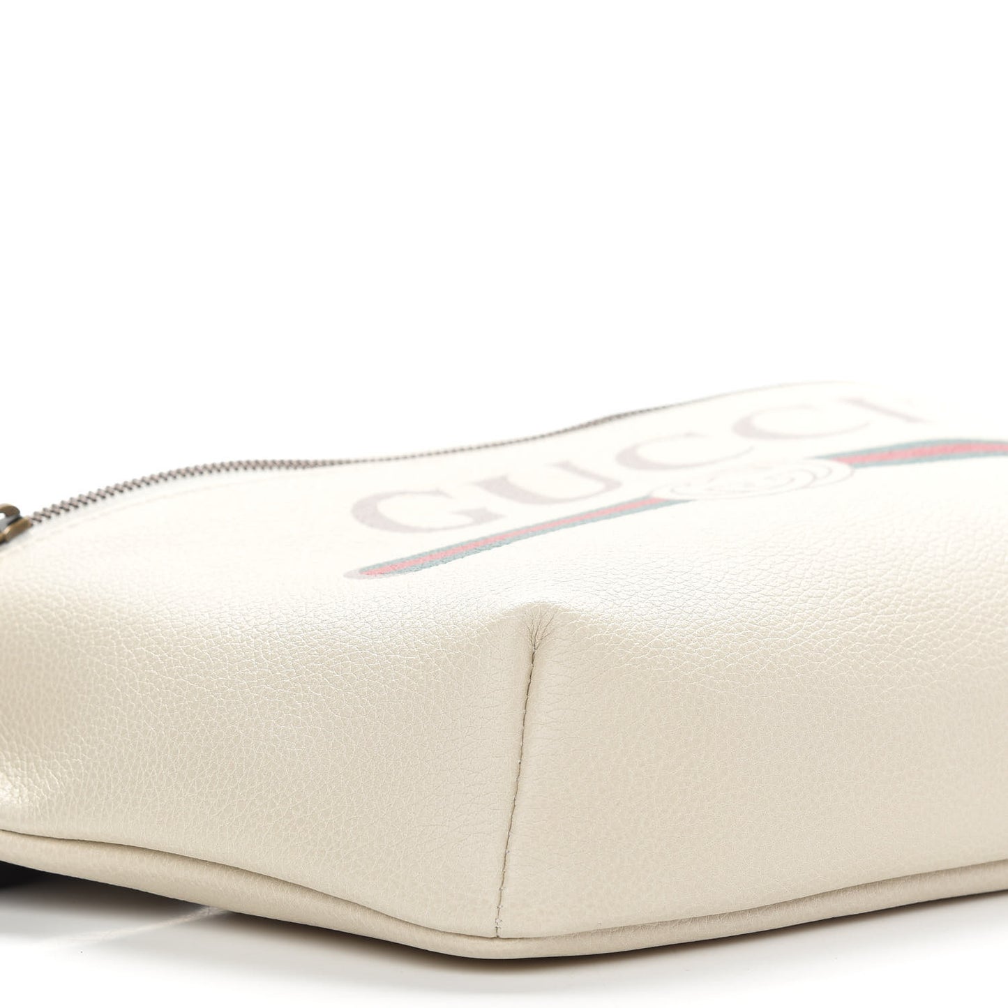 Grained Calfskin Logo Belt Bag White