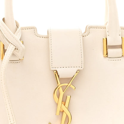 Saint Laurent Calfskin Baby Monogram Cabas Dove White 8 of 12