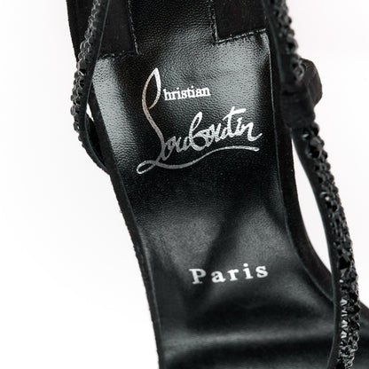 Christian Louboutin Crystal PVC Strass Rosalie 100 Sandals 37 Black Jet 7 of 9