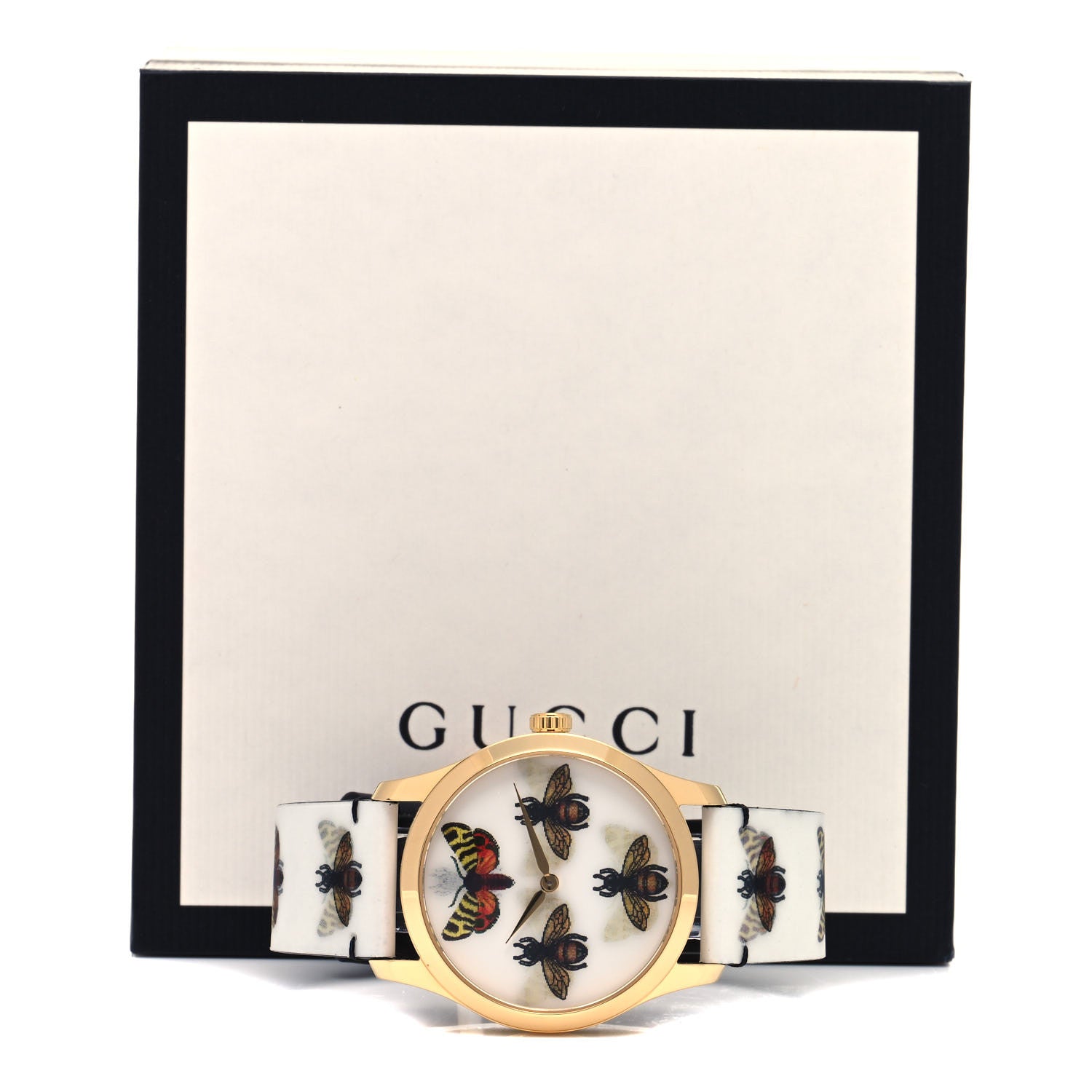 Gucci Stainless Steel Calfskin 38mm G-Timeless Bee Butterfly Hologram Quartz Watch 5 of 5