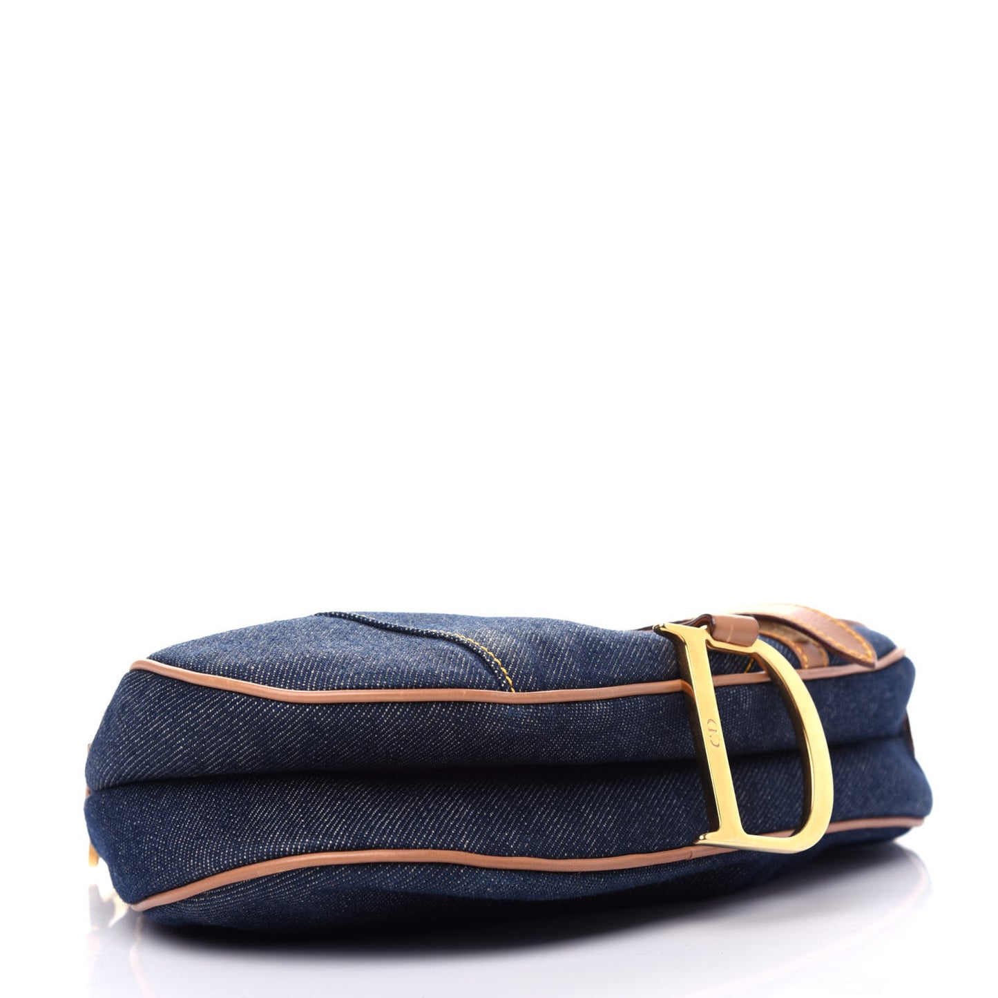 Denim Calfskin Saddle Bag Blue