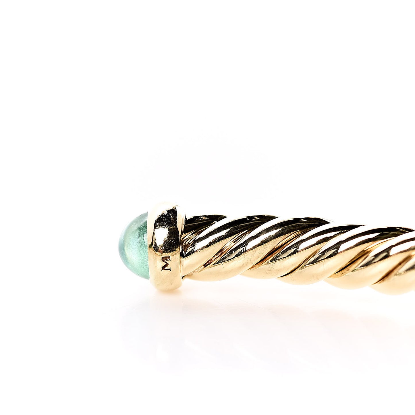 18K Yellow Gold Emerald 4mm Cablespira Bracelet