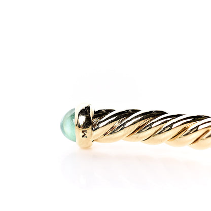 David Yurman 18K Yellow Gold Emerald 4mm Cablespira Bracelet 5 of 5