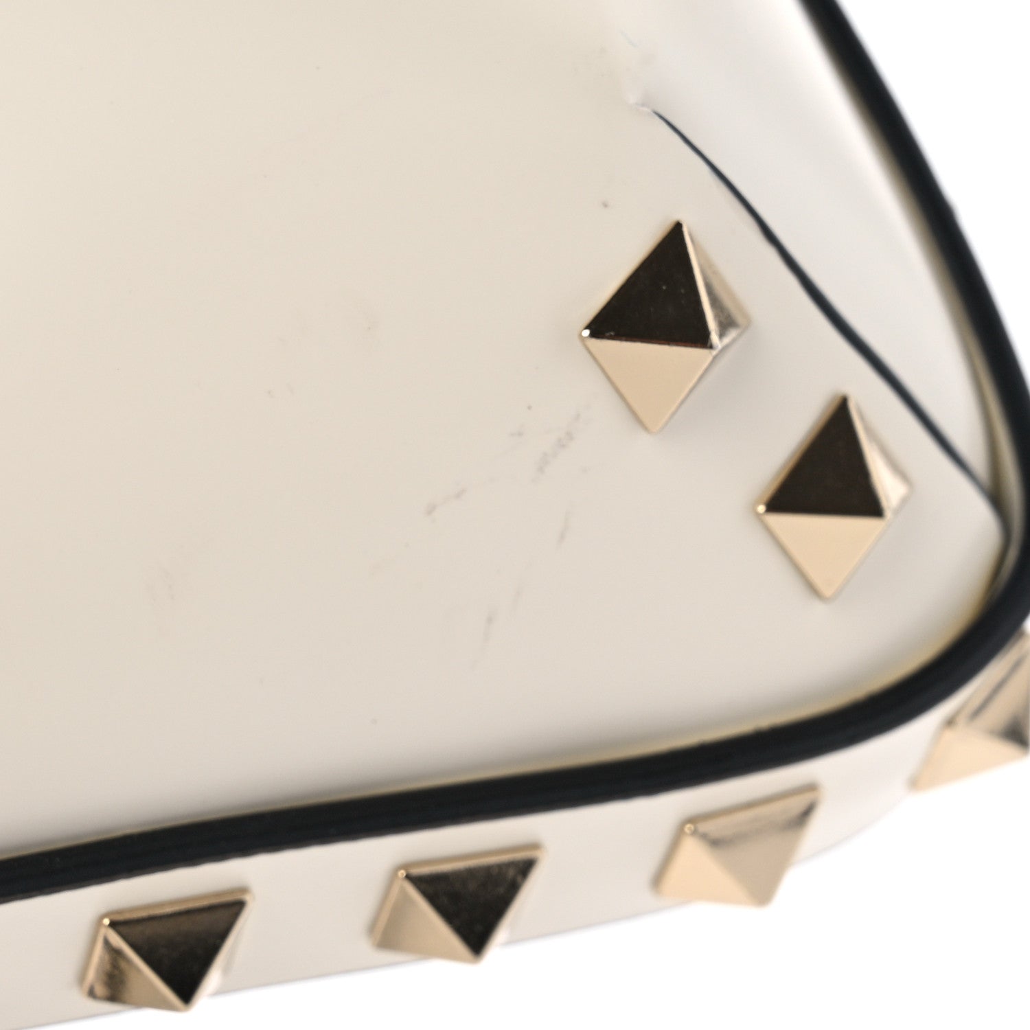 Valentino Garavani Brushed Calfskin Rockstud Flip Lock Chain Shoulder Bag White 11 of 12