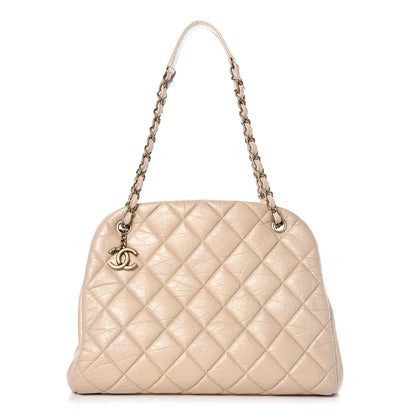 Chanel Aged Calfskin Large Just Mademoiselle Bowling Bag Beige 1 of 12