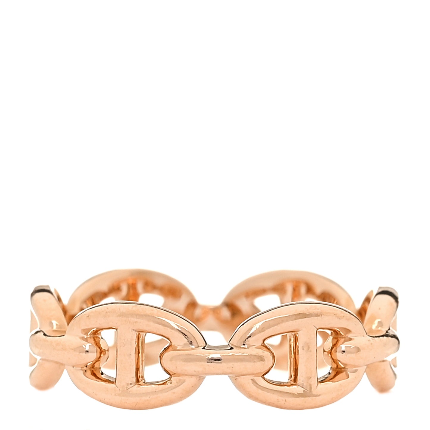 18K Rose Gold PM Chaine d'Ancre Enchainee Ring 54 6.75