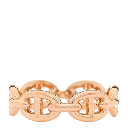 Hermes 18K Rose Gold PM Chaine d'Ancre Enchainee Ring 54 6.75 3 of 9
