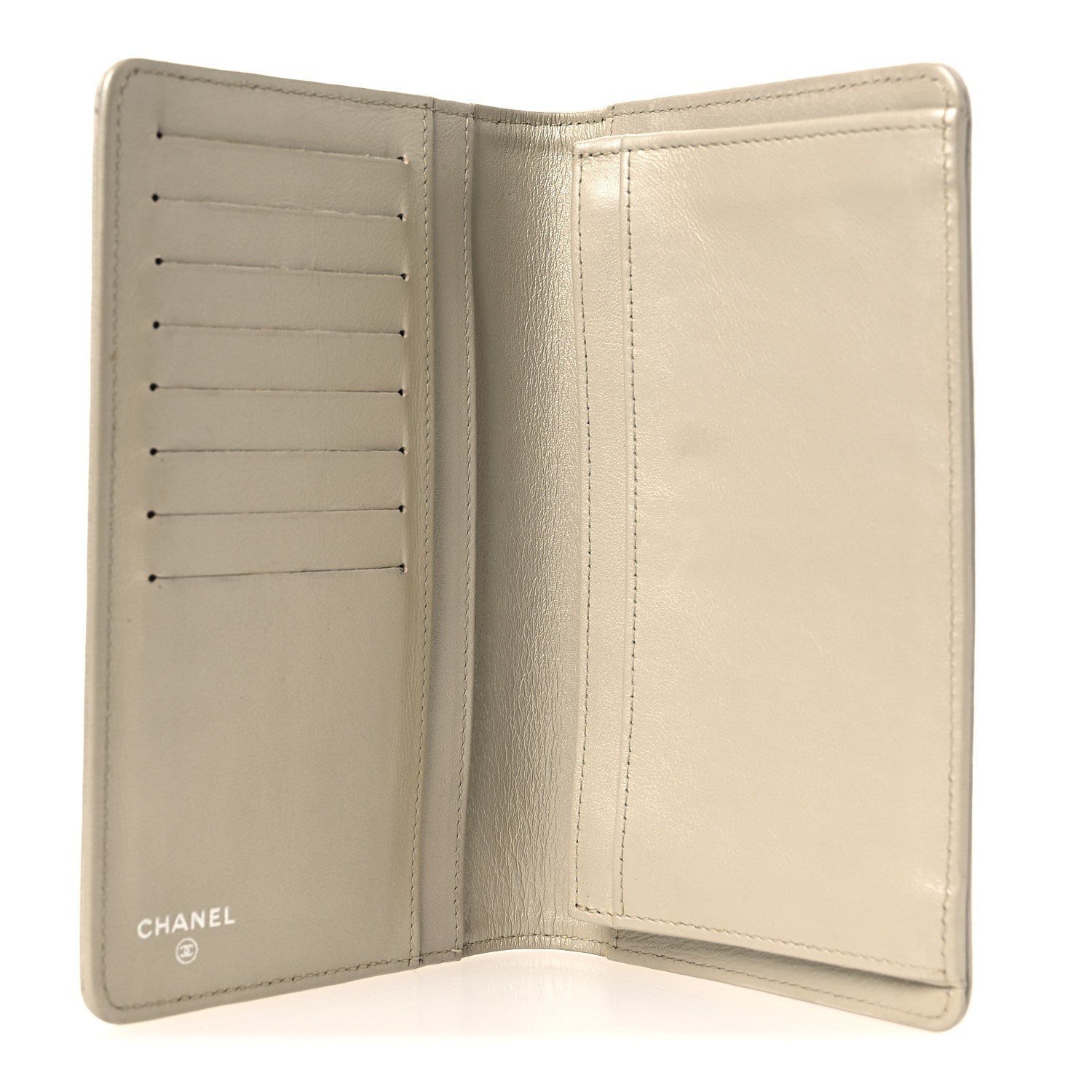 Chanel Caviar Sevruga Yen Wallet Silver 5 of 10