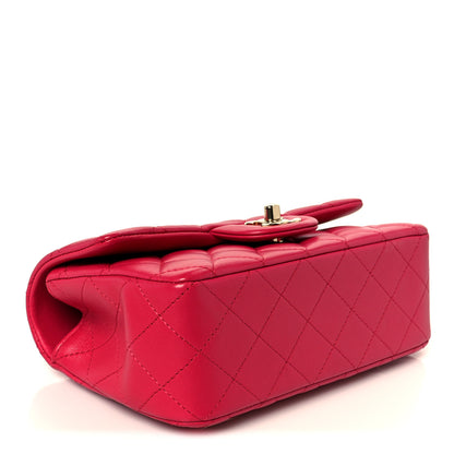 Chanel Lambskin Quilted Mini Top Handle Rectangular Flap Fuchsia 4 of 12