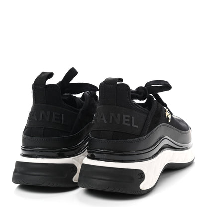 Chanel Velvet Calfskin Mixed Fibers CC Sneakers 39.5 Black 4 of 7