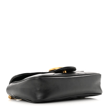 Gucci Calfskin Matelasse Super Mini GG Marmont Shoulder Bag Black 4 of 14