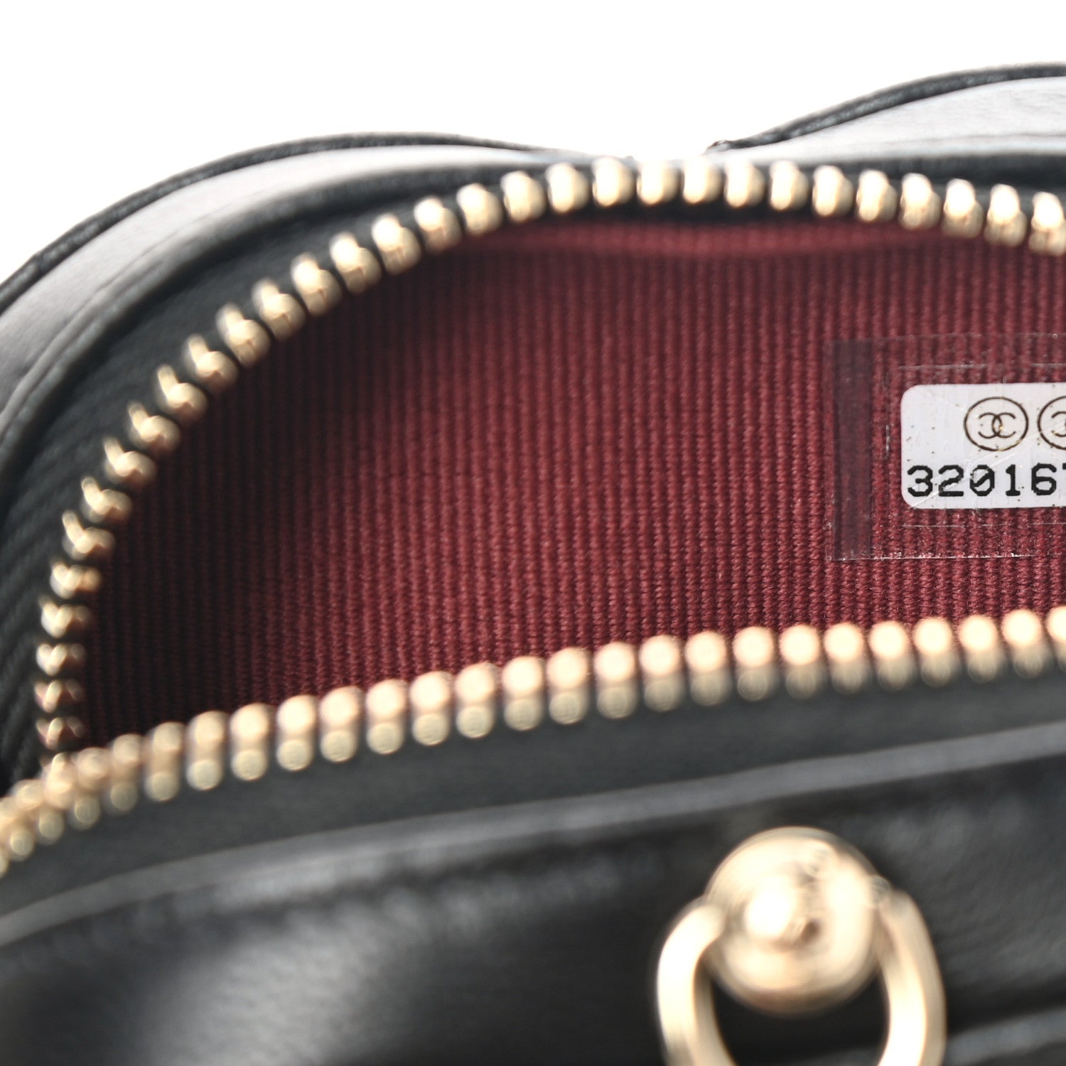 Chanel Lambskin Quilted CC In Love Heart Coin Purse With Chain Black 7 of 9