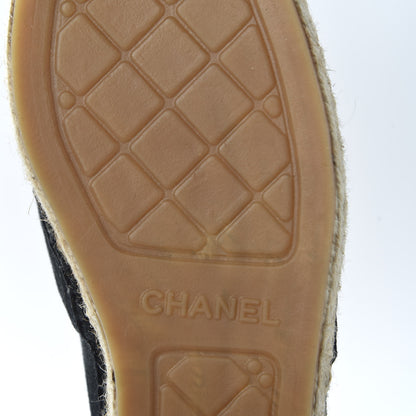 Chanel Fabric Patent Calfskin CC Espadrilles 37 Black 9 of 10