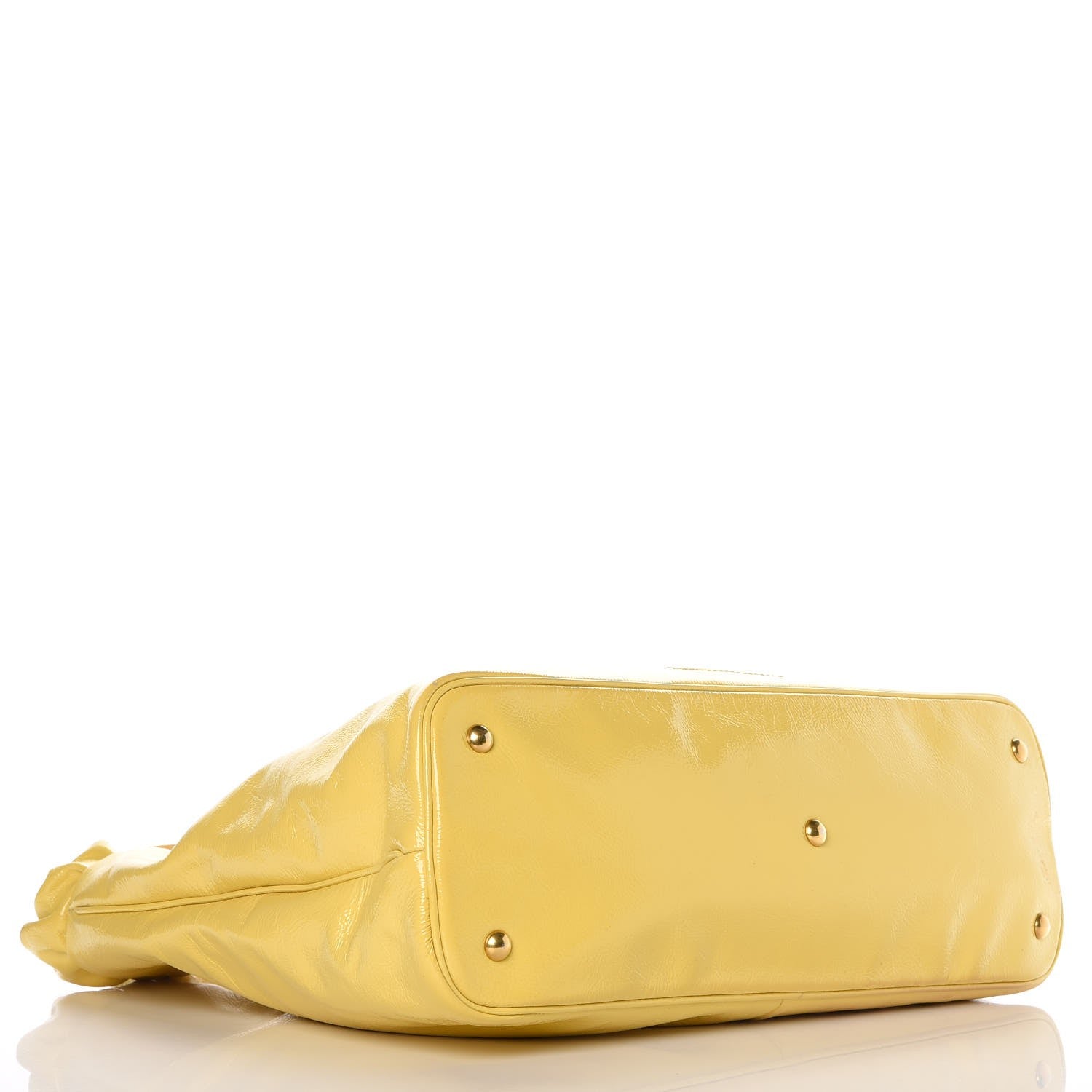 Saint Laurent Patent Belle de Jour Cabas Tote Yellow 4 of 16