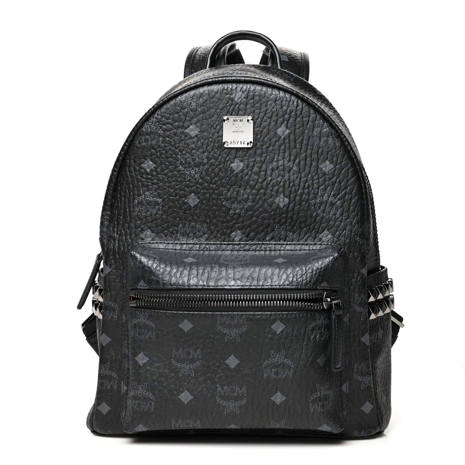 MCM Visetos Small Side Stud Stark Backpack Black 1 of 9