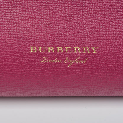 Burberry Grainy Calfskin House Check Medium Banner Tote Brilliant Fuchsia 6 of 8