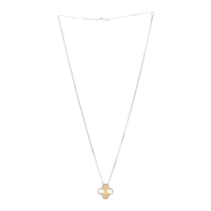 Van Cleef & Arpels 18K White Rose Gold Diamond Guilloche Vintage Alhambra Pendant Necklace 3 of 6