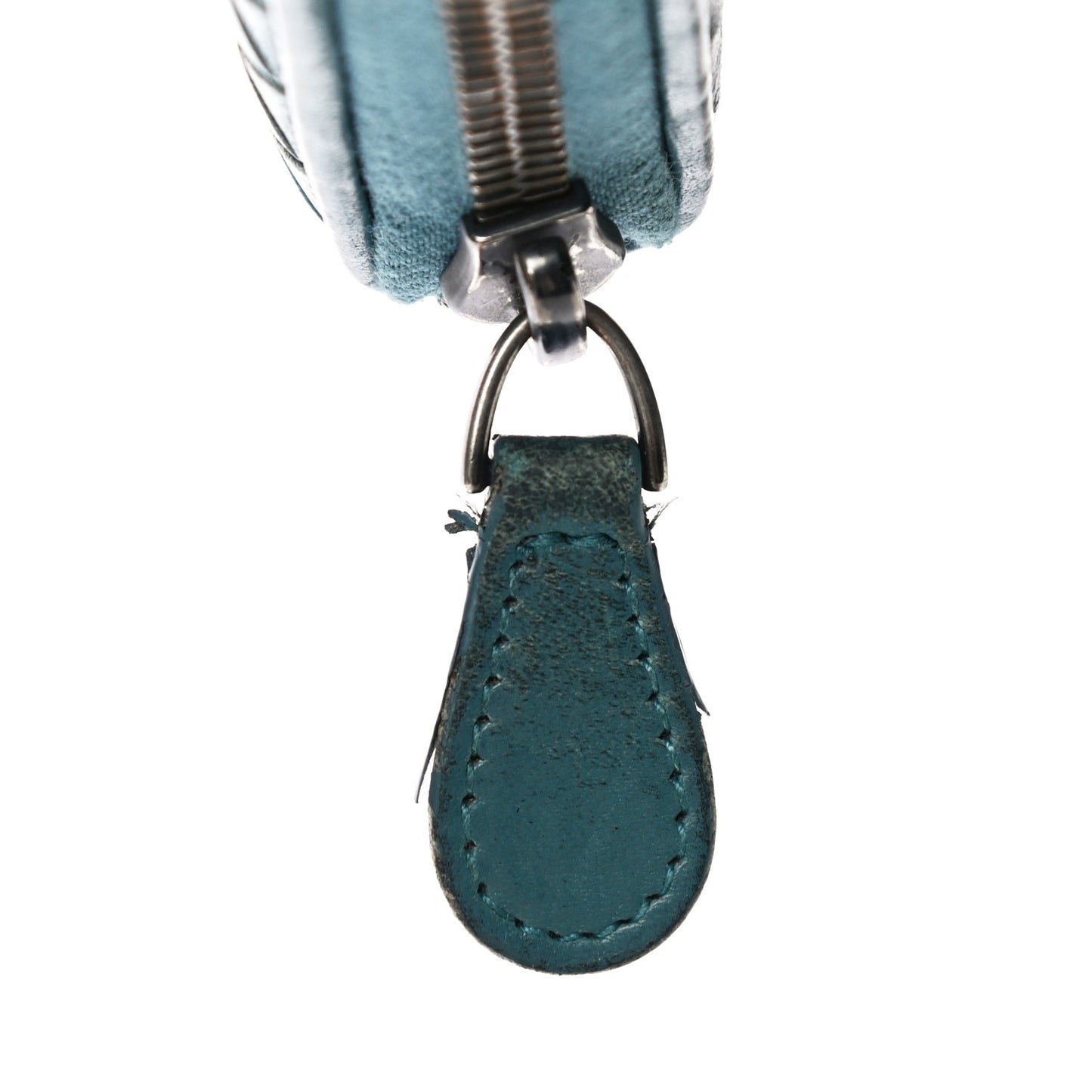 Nappa Intrecciato Zip Around Coin Purse Lagoon