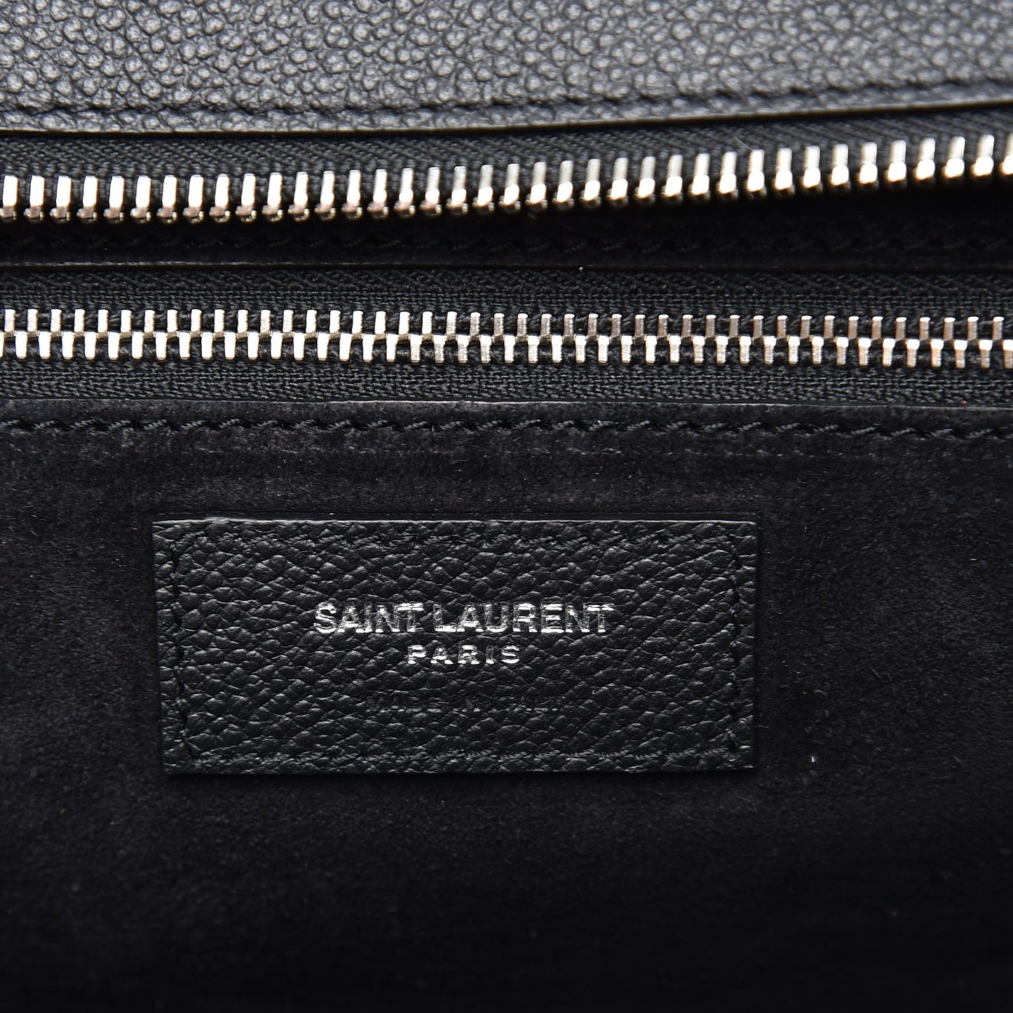 Grained Calfskin Small Cabas Rive Gauche Black