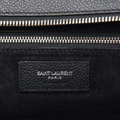 Saint Laurent Grained Calfskin Small Cabas Rive Gauche Black 7 of 9
