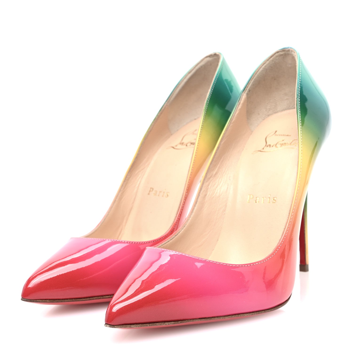 Christian Louboutin Patent Rainbow Pigalle Follies 100 Pumps 36.5 Multicolor 3 of 8