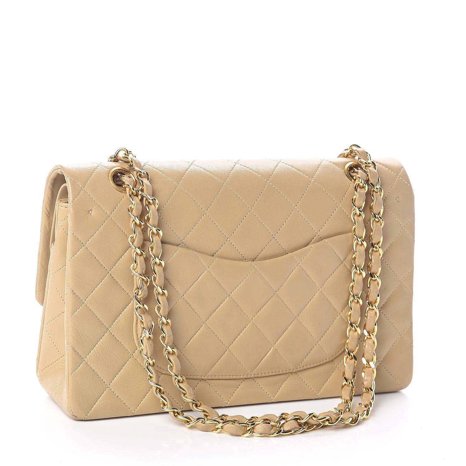 Chanel Lambskin Quilted Medium Double Flap Beige 3 of 10