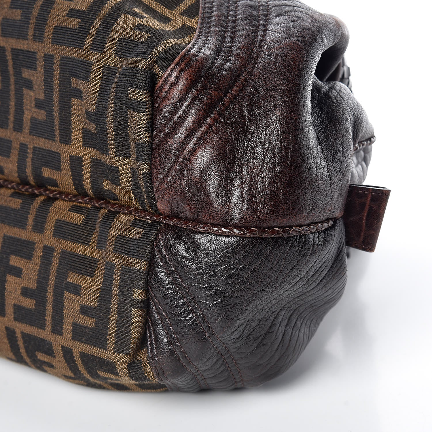Fendi Zucca Nappa Nuvolata Vitello Tortuga Spy Bowler Tobacco Moro 6 of 10