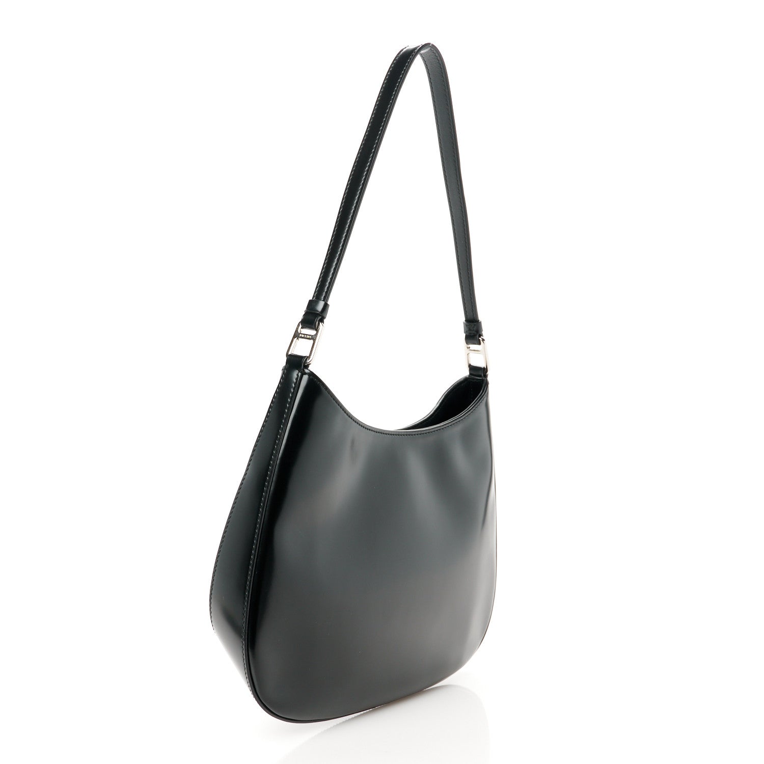 Prada Spazzolato Cleo Shoulder Bag Black 3 of 10