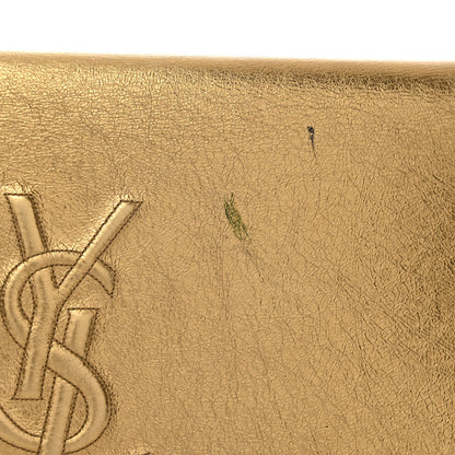 Saint Laurent Metallic Calfskin Monogram Large Belle De Jour Clutch Gold 8 of 9