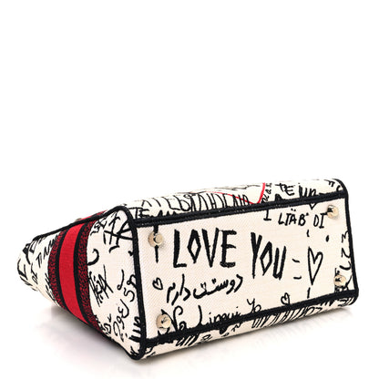 Christian Dior Canvas Medium DiorAmour Graffiti Lady D-Lite Latte 4 of 13