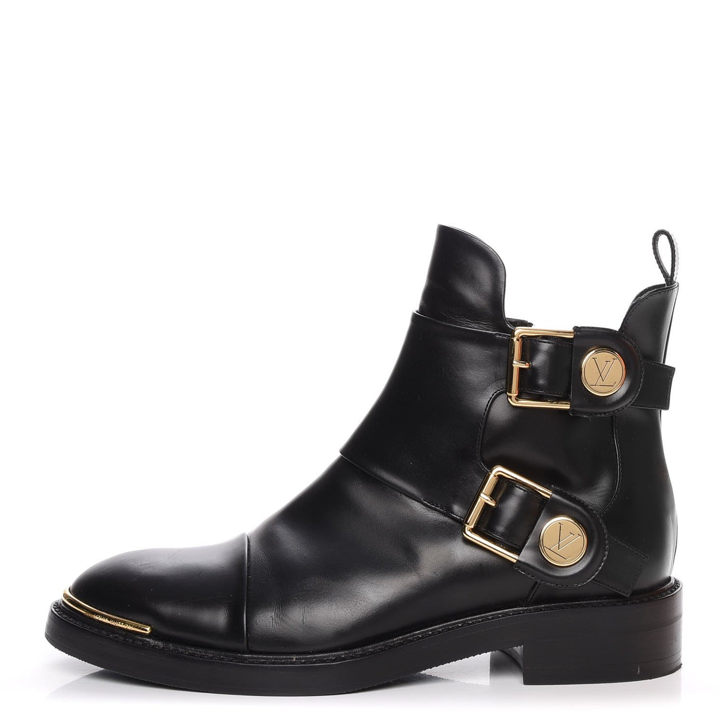 Calfskin Valley Flat Ankle Boots 37 Black