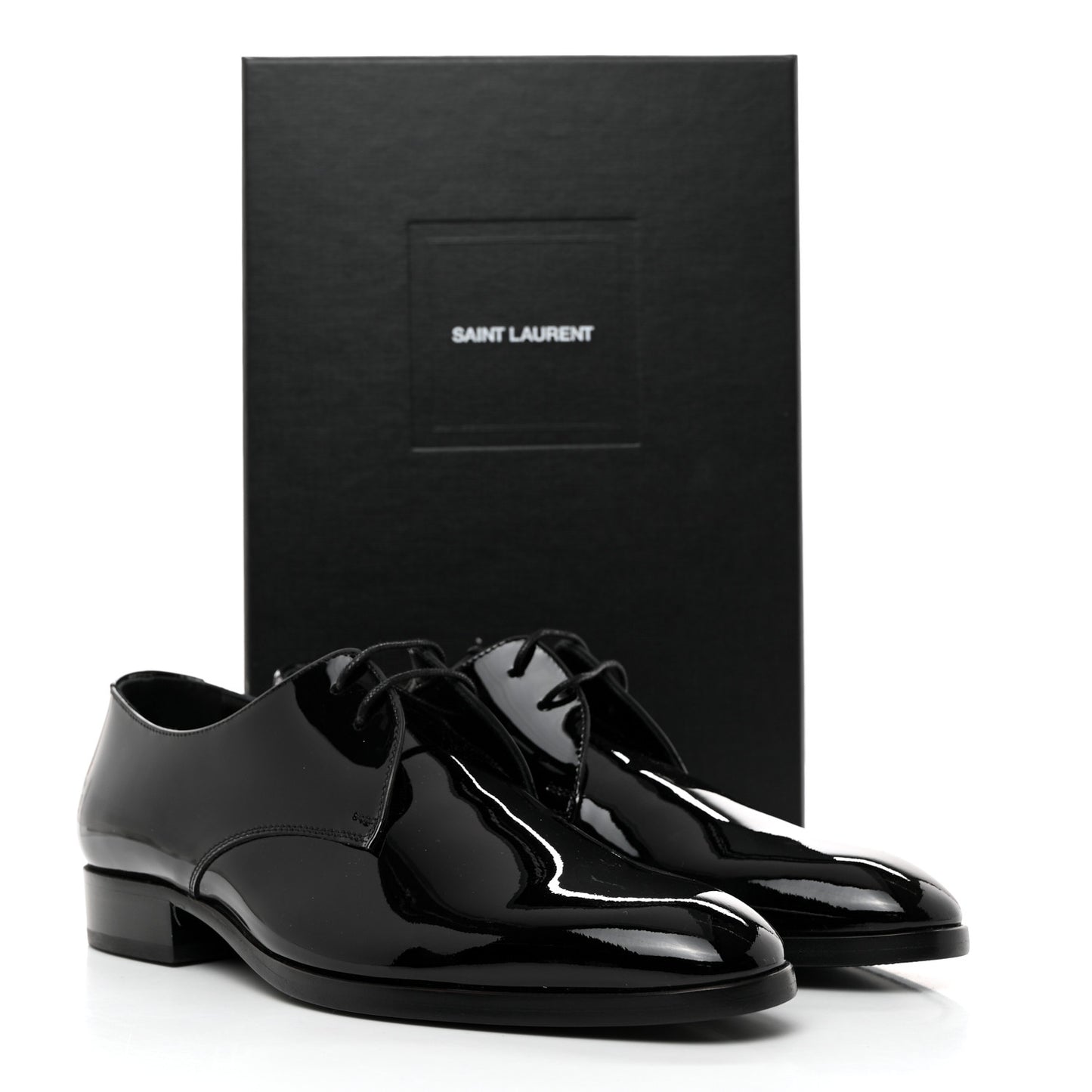 Patent Baltimora Lace Up Derby Shoes 38 Black