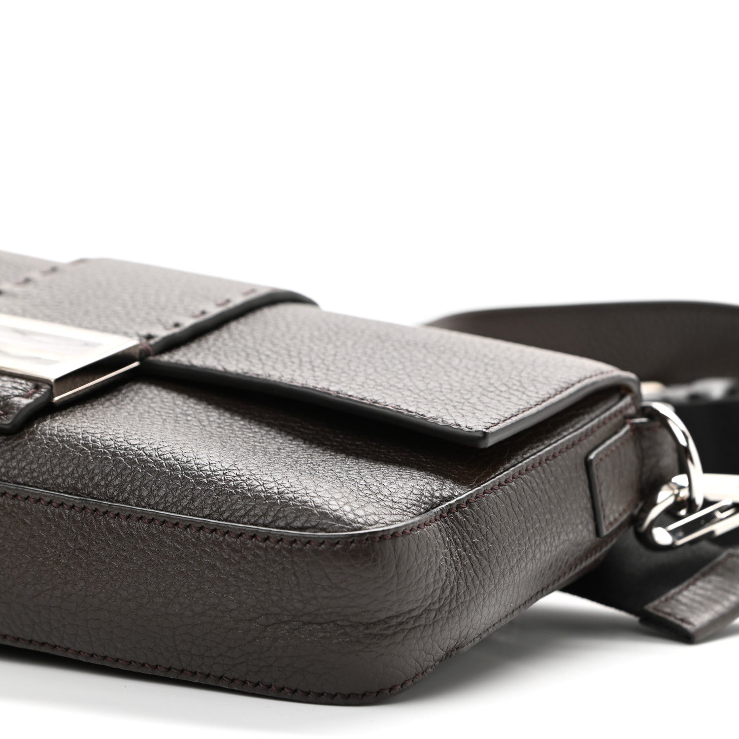 Fendi Calfskin Romano Selleria Belt Baguette Bag Ebano 11 of 11