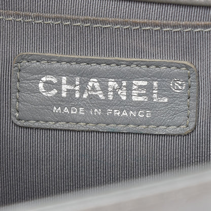 Chanel Metallic Calfskin Quilted Medium Boy Top Handle Flap Silver 6 of 10