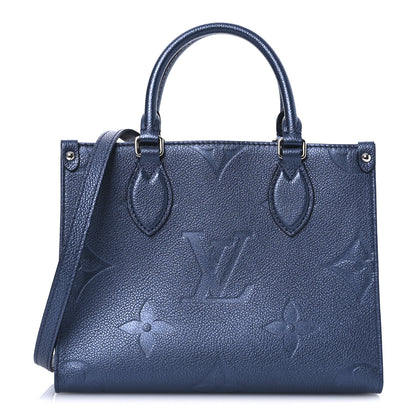 Louis Vuitton Metallic Empreinte Monogram Giant Onthego PM Navy Nacre 1 of 9
