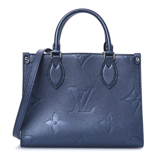 Metallic Empreinte Monogram Giant Onthego PM Navy Nacre