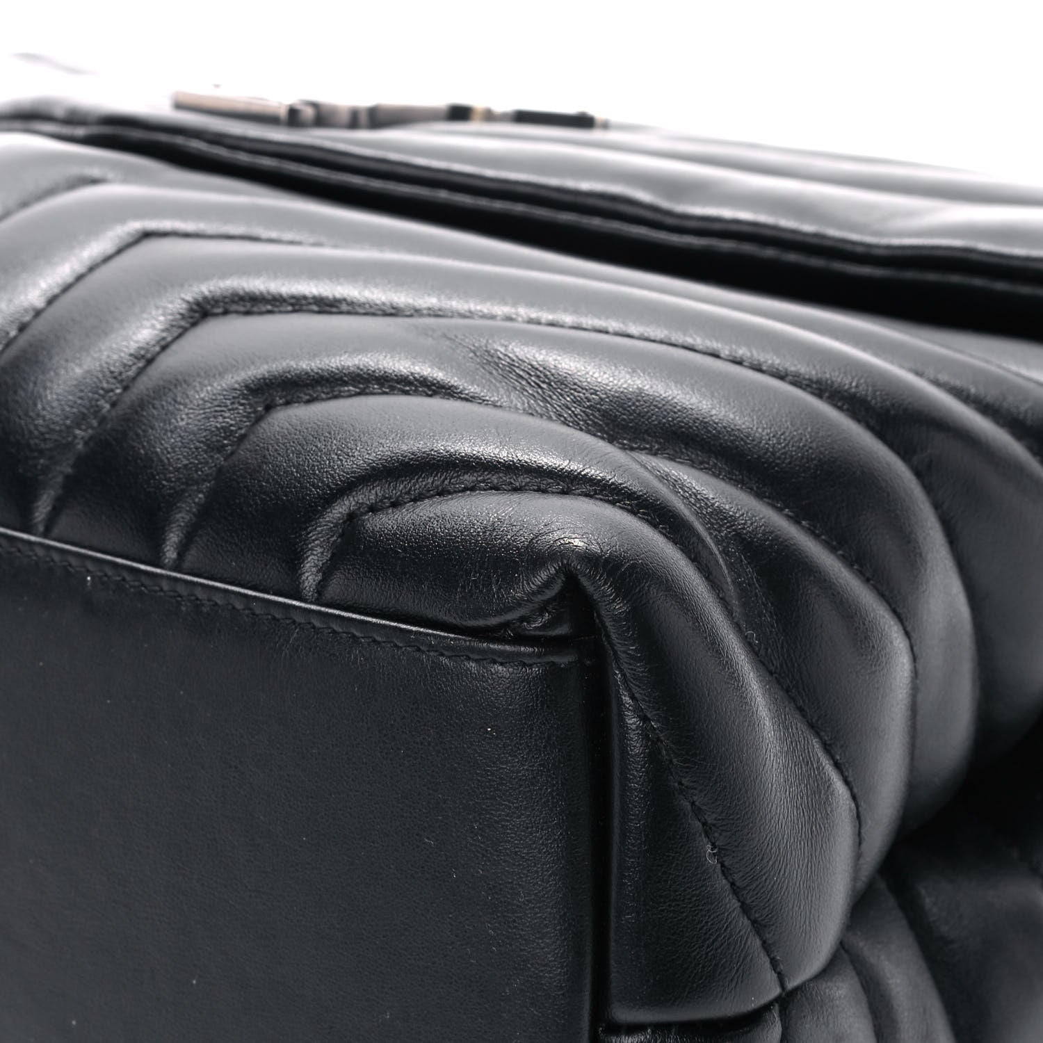 Saint Laurent Calfskin Y Quilted Monogram Medium Loulou Chain Satchel Black 11 of 16