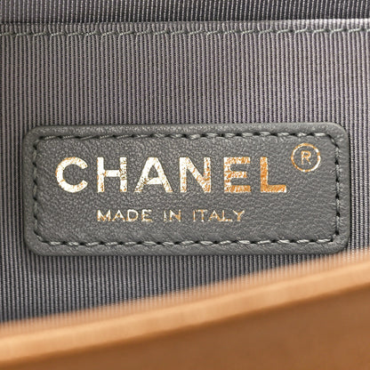 Chanel Metallic Lambskin Small Golden CC Boy Flap Dark Gold 6 of 10