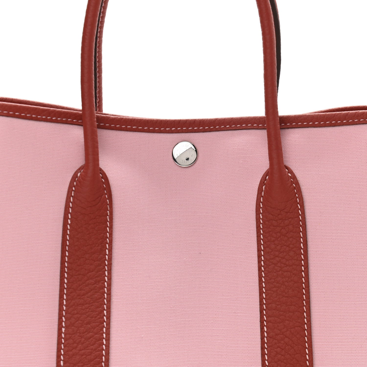 Hermes Toile Militaire Vache Country Garden Party Tote 30 Rose Sakura Rouge Duchesse 8 of 10