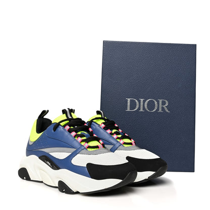 Christian Dior Technical Mesh Calfskin Mens B22 Sneakers 44 Blue Beige 9 of 9
