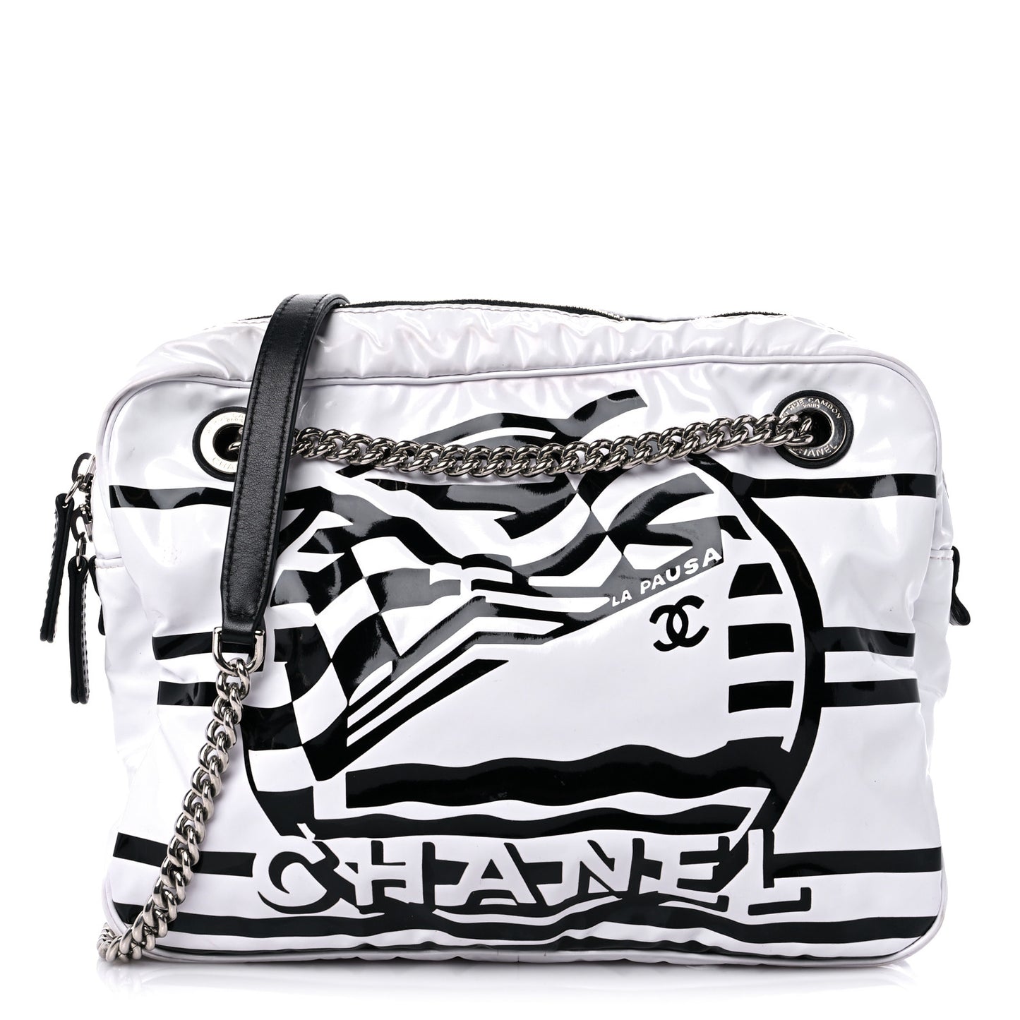 Vinyl Small La Pausa Camera Case White Black