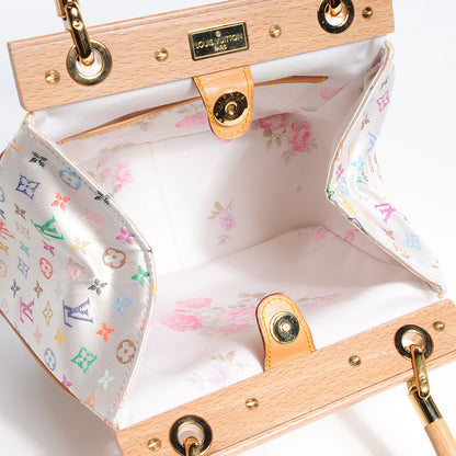 Louis Vuitton Silk Satin Monogram Multicolor Abelia White 5 of 7