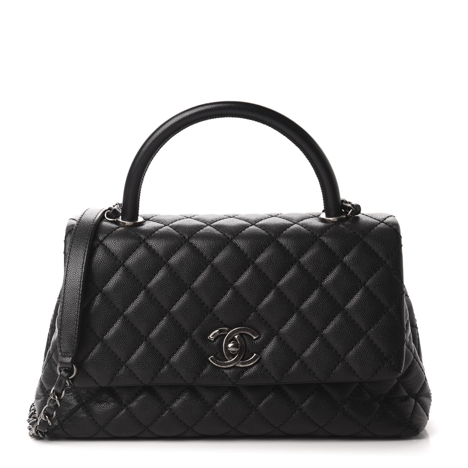 Chanel Caviar Quilted Small Coco Handle Flap Black 1 of 12