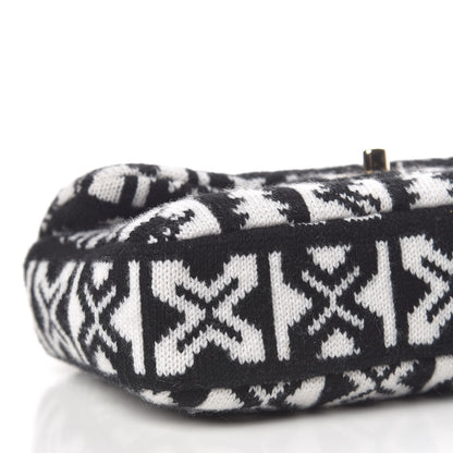 Chanel Cashmere Knit Coco Neige Flap Black White 8 of 10
