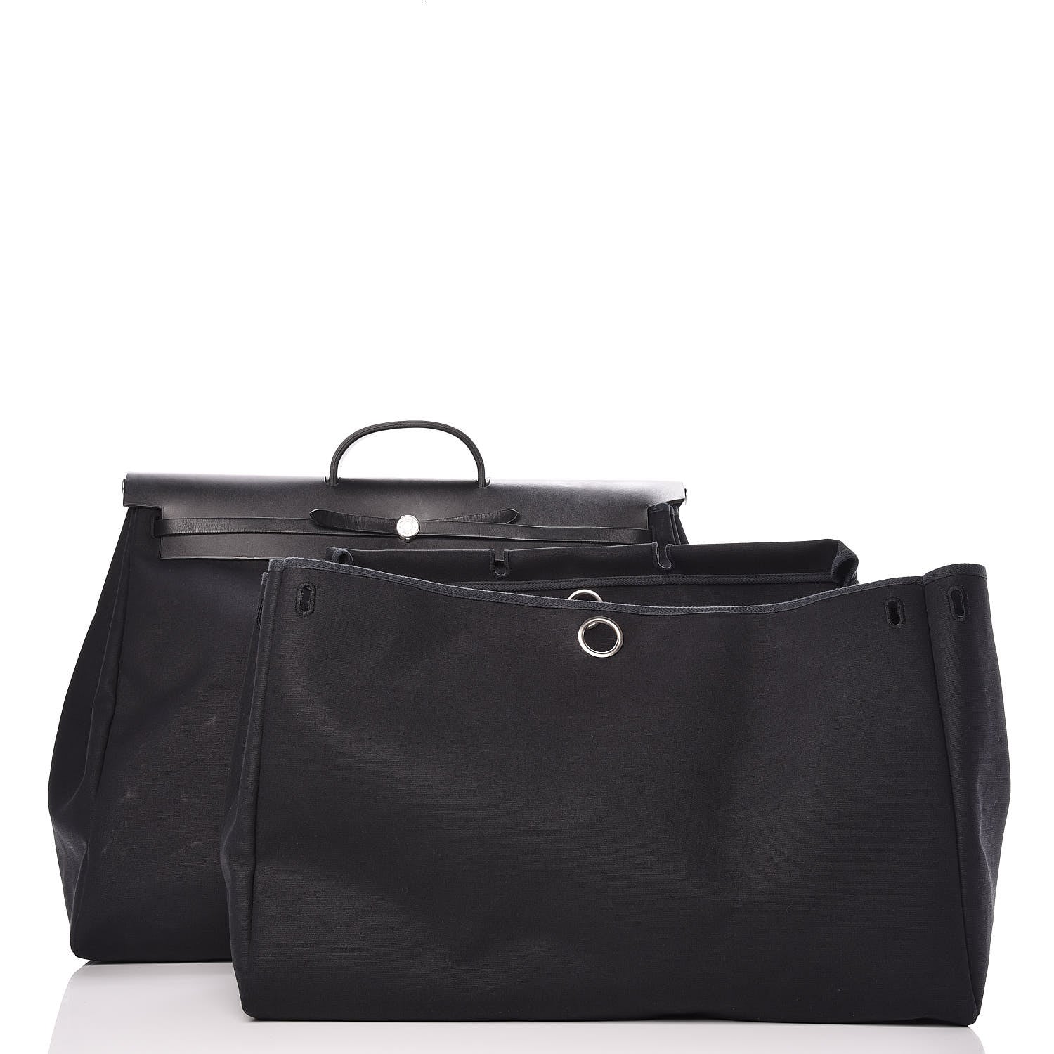 Hermes Toile Vache Calfskin Herbag Cabin Black 18 of 18