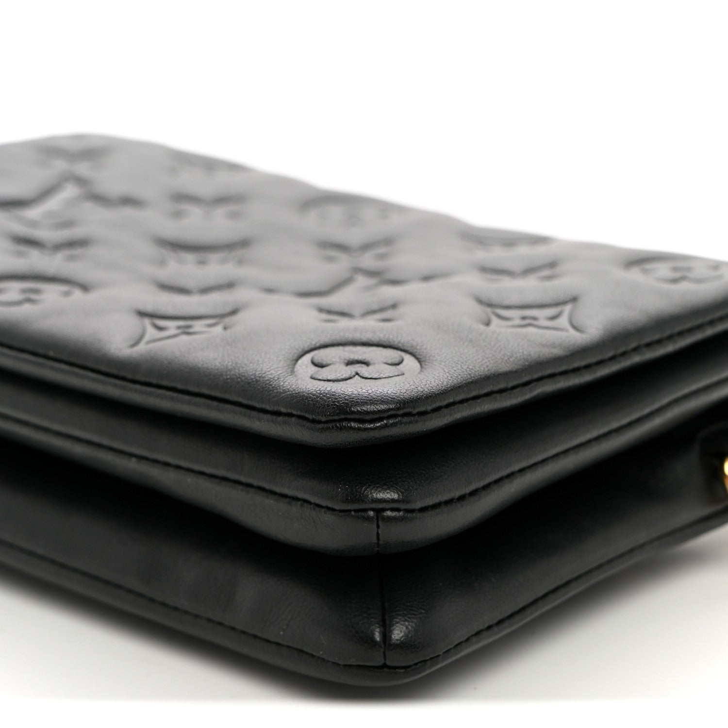 Louis Vuitton Lambskin Embossed Monogram Pochette Coussin Black 9 of 9