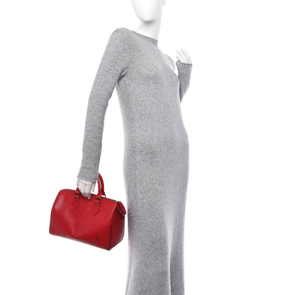 Louis Vuitton Epi Speedy 25 Castillan Red 2 of 14